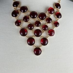 Gold and Red Statement Fashion Necklace
